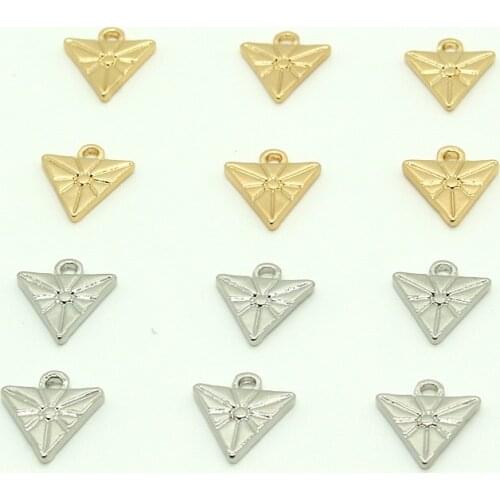 10pcs New Small Triangle Shape Alloy Charms For Earring Pendant Findings DIY Jewelry Make Dangle Earrings Bracelet Accessory