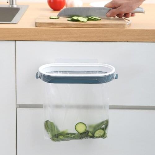 Hangable Trash Bag Rack Storage Rack Rubbish Bag Holder Household Wall Mounted Waste Bin Hanging Rack Portable Cleaning Tools