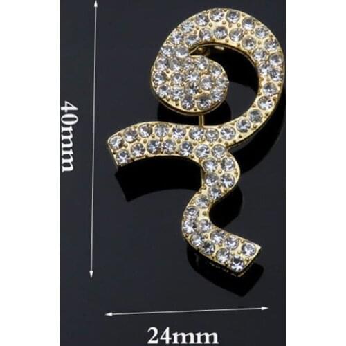 Factory direct sale New designs Wholesale Thailand King mourning crystal Ribbon brooch pin