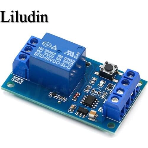 Bistable Relay Module 5V/12V Single Button Relay Module One Key Car Modification Start-Stop Self locking Car Modification Switch