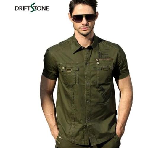 Summer Mens Casual Shirt Military Style Shirts Cotton Large Size Short Sleeve Tactical Army Shirt Men Military Clothing