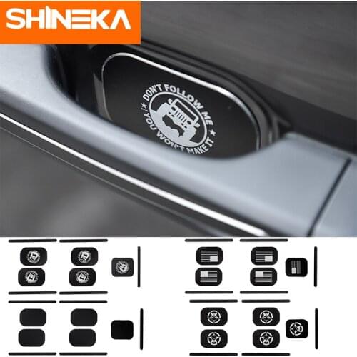 SHINEKA 5PCS Aluminum Alloy Car Door Tail Door Handle Outer Door Bowl Sticker For Jeep Wrangler JL Accessories 2018+ 4 Door