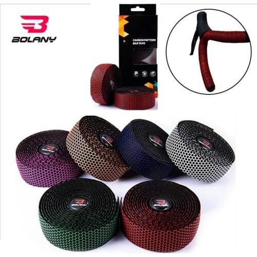 Bolany 1 pair Road Bicycle Silicone Handlebar Tape Honeycomb Design Anti-Slip EVA Shock Absorption Cycling Handlebar Parts
