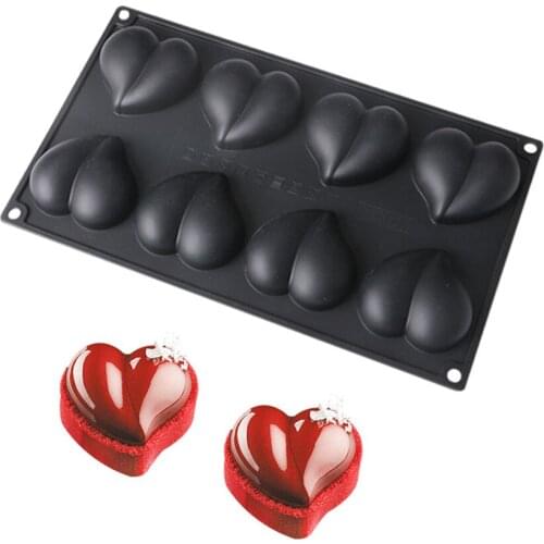 8 Hole Honey Peach Heart Shaped DIY Baking Tools Silicone Resin Cake Mold Mousse Molds Chocolate Mould Kitchen Accessories