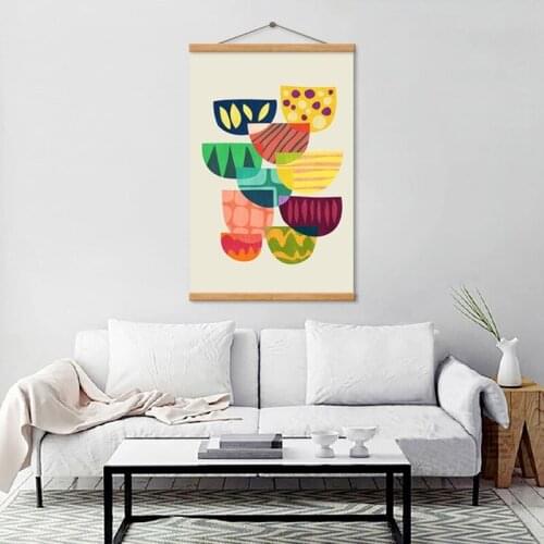 Nordic Simple Abstract Geometric Color Block Painting Wall Art Poster for Bedroom Modern Home Decoration Canvas Picture Unframed