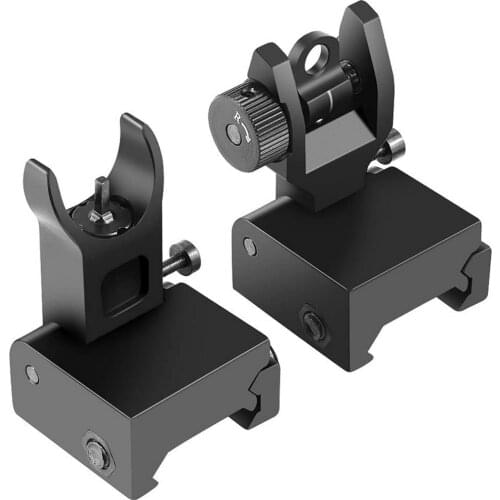 Tactical Flip-up Metal Sight Folding Iron Sights Front Rear Set For 20mm Rail Hunting Accessories