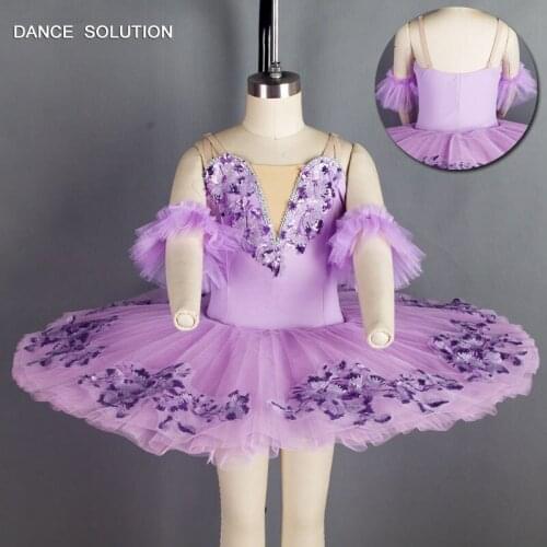 Lilac Spandex Top Stiff Tulle Dance Tutu Pancake Tutus for Girls & Women 5/6/7 Layers Dancing Dress Ballerina Costumes BLL043