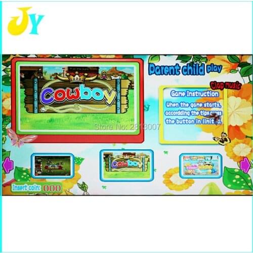 VGA OUTPUT one touch 61 in 1 multi game PCB board With wire harness for kids game machine West Cowboy Game