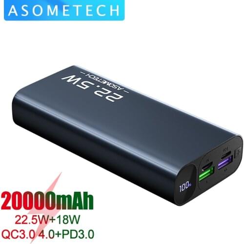 20000mAh 5A Super Fast Charge QC3.0 Power Bank USB C PD3.0 Flash Fast Charger External Battery Powerbank For iPhone 12 Xiaomi