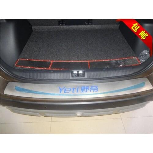 High quality Rear Bumper Protector Sills Interior Trunk Rear guard Tread Plate Pedals for 2013-2016 Skoda Yeti car styling