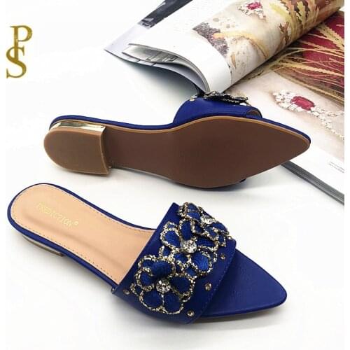 Womens Sequin slippers womens French flat shoes womens flower woman shoe shoe