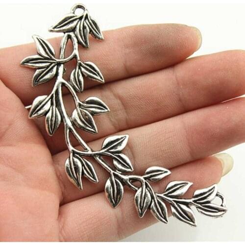 2pcs 87x38mm Pendant Branch Branch Leaf Charm Pendants For Jewelry Making Antique Silver Color Big Branch Charm