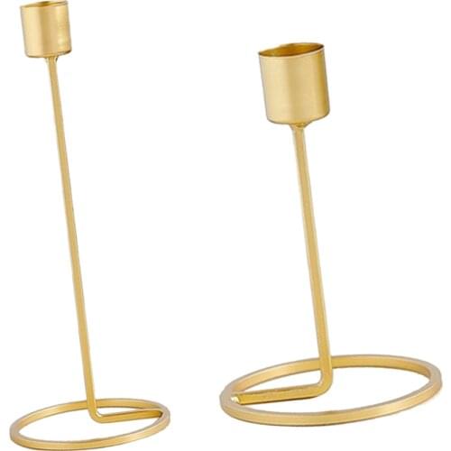 2pcs Pillar Candle Stand Tabletop Centerpieces Candlestick Durable 15cm/25cm
