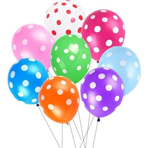 5pcs/lot 12" Latex Polka Dot Balloons For Halloween Party Wedding Birthday Marry Decoration Birthday Decoration Supplies