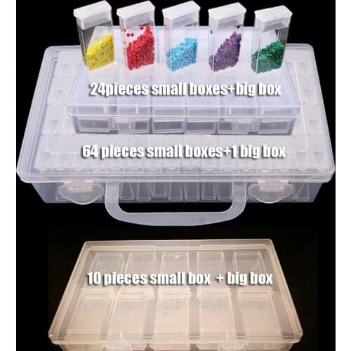 64 box Diamond embroidery tool diamond painting accessory Daimond transparent plastic storage box,jewelry Drill Storage Box Gift
