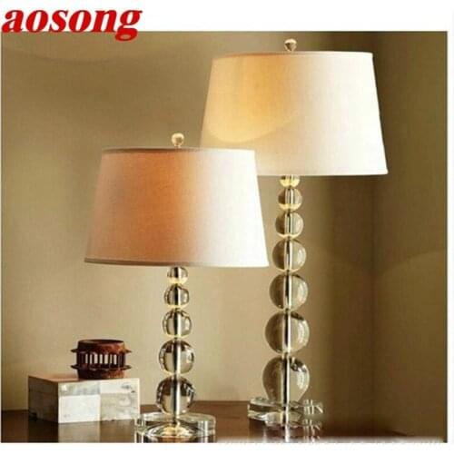 AOSONG Creative Table Lamp Contemporary LED Crystal Gourd Shade Desk Light Decorative for Home Bedroom