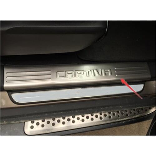 Free shipping for Chevrolet Captiva 2012-2017 stainless steel scuff plate inside door sill 4pcs/set