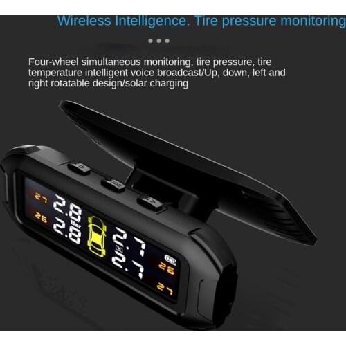 Cross-border wireless solar tire pressure monitor external automobile general intelligent tire detection monitor tpms