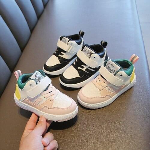 2021 Autumn Outdoor Black Kids Shoes Boy Children Sports Shoes Sneakers for Girls High Top Basketball Shoes Baby Botas E08162