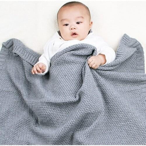 Baby Spring Autumn Blanket Newborn Wrap Blanket Knitted Plaid Blanket Stroller Sleep Cover Kids Windproof Cover Quilt