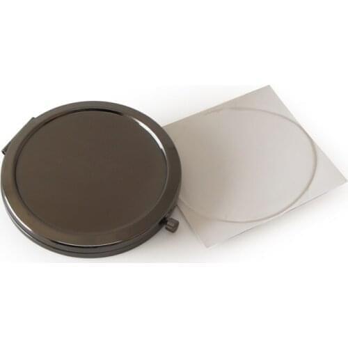 Personalise Black Compact Mirror 70 mm Pocket Mirror + Epoxy Sticker DIY Set 100 pieces/Lot