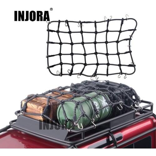 INJORA 1PCS Black Red Elastic Luggage Net for 1:10 RC Rock Crawler Traxxas TRX-4 D90 AXIAL SCX10 RC Car Accessories