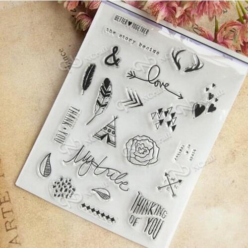The Story Begins Love Label Transparent Clear Silicone Stamps for Seal DIY Scrapbooking/Card Making/Kid Fun Decoration