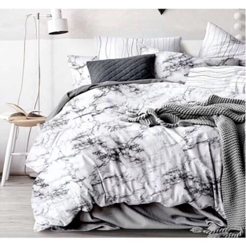 White Black Stone Pattern Duvet Cover Set Single Double Queen King 2-3Pcs Bedding Bedclothes Simple No Sheet