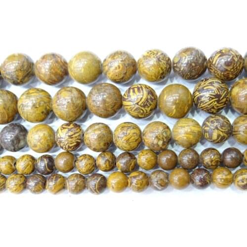 Natural yellowness Rubber stone Round Beads 15" Strand 6 8 10 MM Pick Size For Jewelry Making Fit DIY Bracelet & Bangles