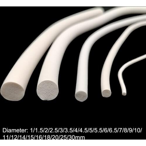 Silicone Rubber Sponge Strip White Silicone Foamed Seal Strip Round VMQ Foaming Cord Dia.1/1.5/2/2.5/3/3.5/4/4.5/5/6-30mm