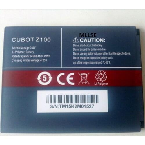 MLLSE Z100 2450mah battery For CUBOT Z100/Z100 PRO Mobile phone battery
