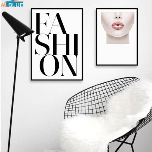 Pink Lips Fashion Canvas Art Poster Nordic Quote Posters And Prints Paintings For Living Room Wall Decorative Picture Home Decor