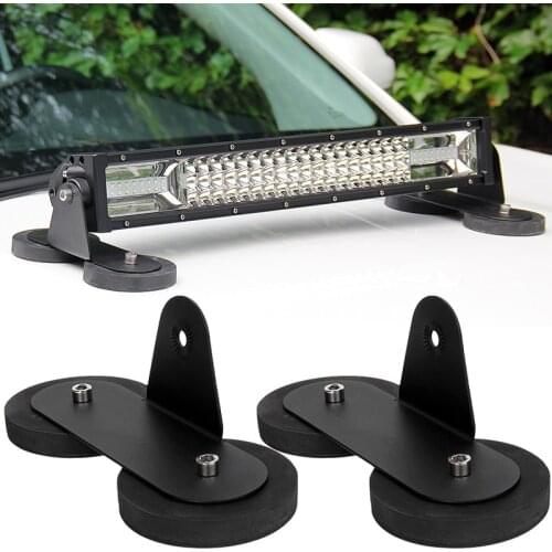 Punch free Rubber Magnet bracket light lamp holder base for Led light bar Magnetic Sucker Mount Roof frame for Offroad Led bar