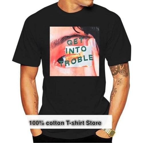 EFUNGAL Get in Troble Letter Print Tshirt hombres moda de verano 2019 Fashion Men T shirt