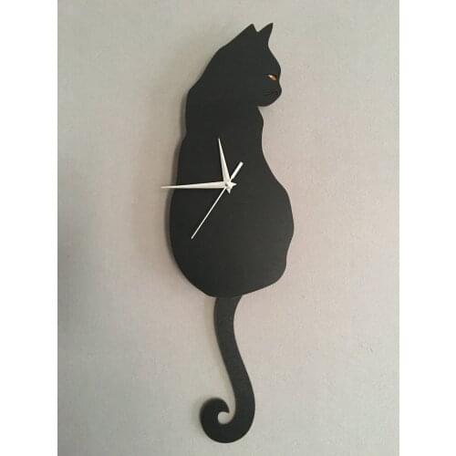 Goodtime Black Cat Decorative Pendulum Wall Clock