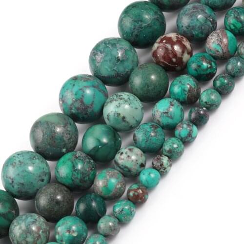 Natural Stones American Turquoises Howlite Loose Round Beads for Jewelry Making DIY Bracelet Accessories 15'' Strand 4/6/8/10mm