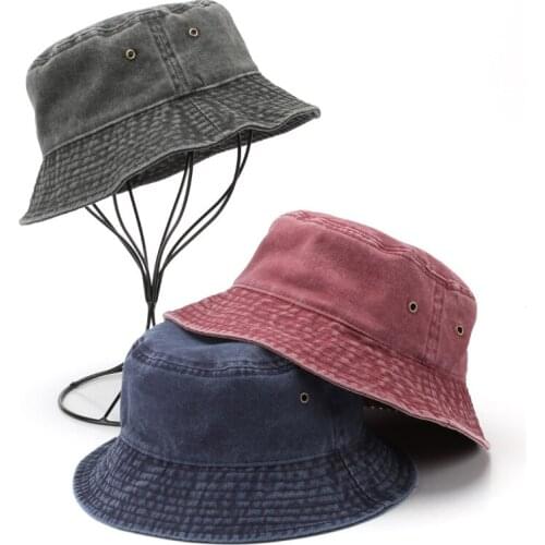 Trend Cotton Cowboy Bucket Hat Unisex Solid Color Sunscreen Fishing Cap Women Men Foldable Casual Outdoor Hats
