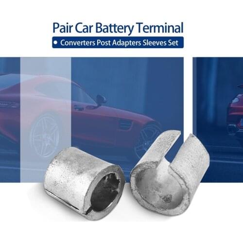 Pair Car Battery Terminal Converters Post Adaptors Sleeves Set Battery Post Adapters Sleeves 1 x NEG & 1 x POS