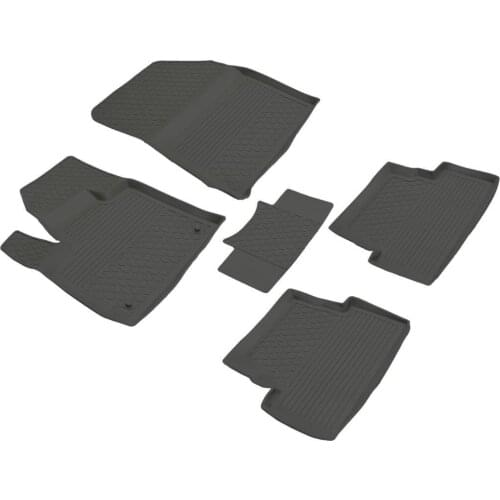Peugeot 5008 Access Refref 4D Pool Designed Rubber Car Floor Mat 2017 and Present Black