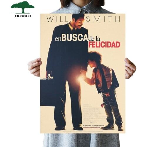 DLKKLB Classic Animation Movie Poster The Pursuit of Happyness Decor Painting Vintage Bedroom Dormitory Home Decor Wall Stickers