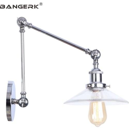 Adjust Long Arm LED Wall Lamp Loft Antique Edison Sconce Wall Light Fixtures Telescopic Folding Iron Art Home Decor Lighting