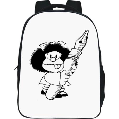 Comics Mafalda Backpack Boys Girls Bags Children Small School Bag Fashion Cartoon Aesthetic Kawaii Painting Knapsack Mochila