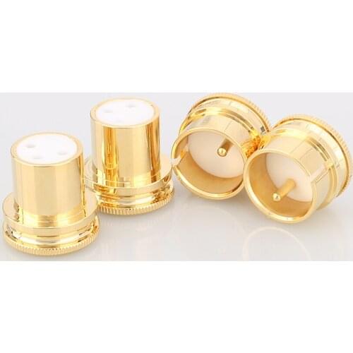 Noise Stopper Gold Plated Copper XLR Plug Caps 1 Pair male+female XLR Plug caps hifi audio protective xlr plug caps