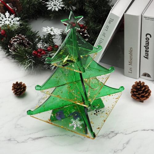 Christmas Tree Silicone Mould Multi-layer DIY Christmas Tree Shape Holder Decoration Trays Epoxy Resin Tray Mold Silicone Crafts