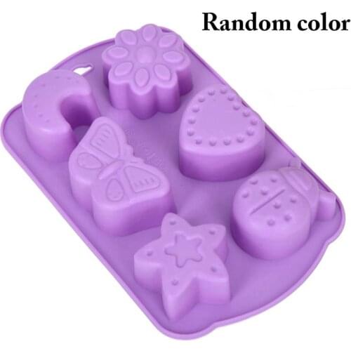 6 Cavities Silicone Cake Mold Nonstick Chocolate Mold Mood Heart Shape Fondant Mold Cookie Baking Pan Bakeware Cocina Accesorio