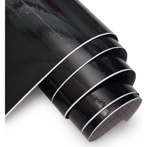 Ultra Glossy DIY Self Adhesive Black Vinyl Car Wrap Film Waterproof Vehicle Motorcycle Car Styling Accessories 1.5mx3m/5m/10m/20