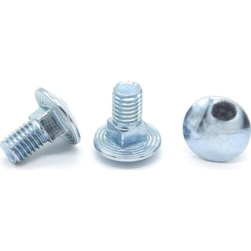 M16 carriage screws half round head square neck screw lengthening bolts carbon steel blue and white zinc DIN603 40mm-180mm long