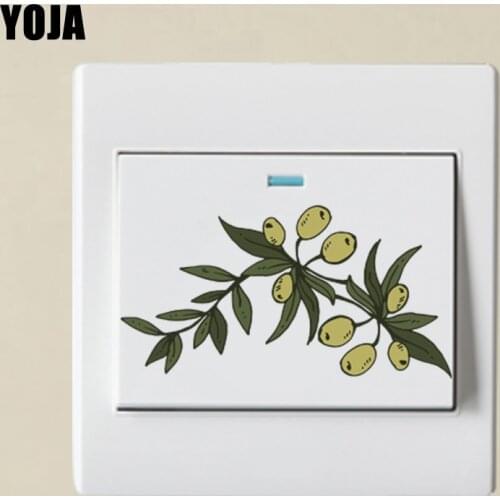 YOJA Lonely Green Olive Flower PVC Personalized Good Looking Switch Sticker Decor Wall Decal 15SS0228