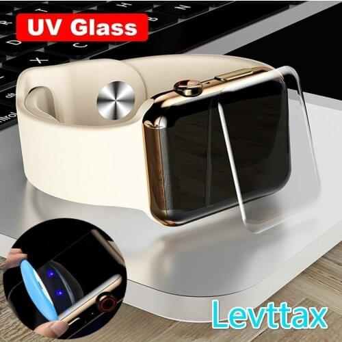 1pc 3D Curved Full Cover Film For Apple Watch Series 1 2 3 For Series SE 6 4 5 38 40 42 44mm Screen Protector Full Glue UV Glass