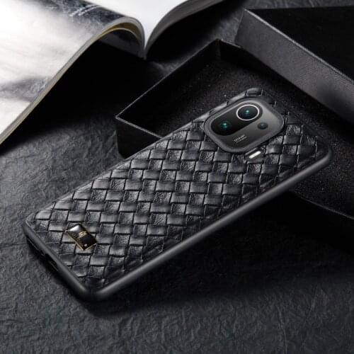 For Xiaomi Mi 11 Pro Classic Series PU Leather Phone Protection Back Case for Oppo Find X3 Mi 11 Pro Black Cover